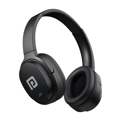 Portronics Muffs M4 Over Ear Bluetooth Headphone with Upto 40 Hours Playtime, Powerful Bass, 40mm Dynamic Driver, BT 5.3V, in-Built Mic, Adjustable Height, Head Cushion, Type C Fast Charging (Black)