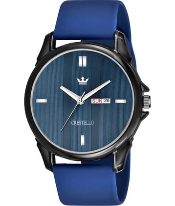 Crestello - Blue Silicon Analog Men's Watch