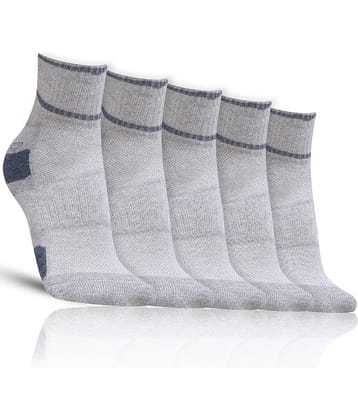 Dollar - Cotton Men's Self Design Light Grey Ankle Length Socks ( Pack of 5 )