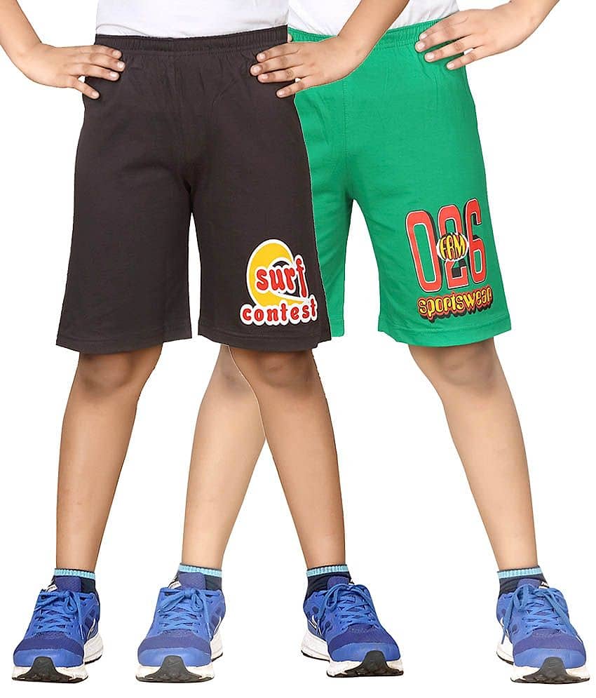 Dongli Pack of 2 Shorts For Boys ( Green )