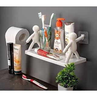 Cartoon Bathroom Self-Adhesive Wall Sticker  Multipurpose No-Drill Wall Mount for Bathroom & Home