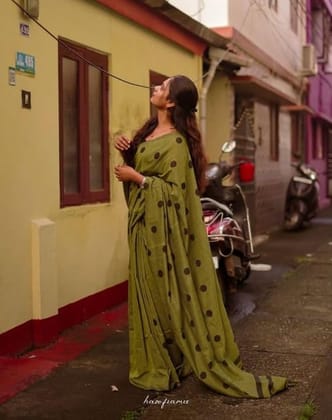 DARSHANS Women's Linen Printed Saree With Unstitched Blouse 5.5Mtr (Green)-PID65161 DARSHANS Women's Linen Printed Saree With Unstitched Blouse 5.5Mtr (Green)-PID65161
