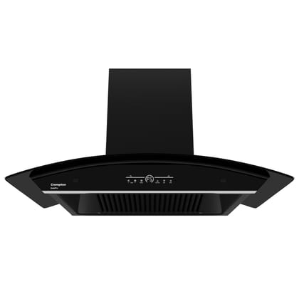Crompton QuietPro Inverter Motor Curved 90cm Filter less Auto Clean Wall Mounted Chimney Black 1420 CMH - CHD-QPVC90FLE-MBL Crompton QuietPro Inverter Motor Curved 90cm Filter less Auto Clean Wall Mounted Chimney Black 1420 CMH - CHD-QPVC90FLE-MBL - Blac