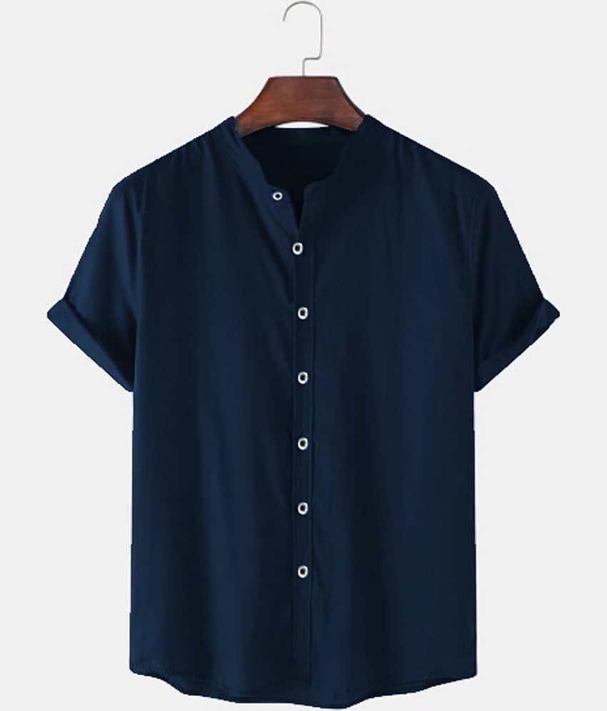 Try This Cotton Blend Regular Fit Solids Half Sleeves Men's Casual Shirt - Green ( Pack of 1 )
