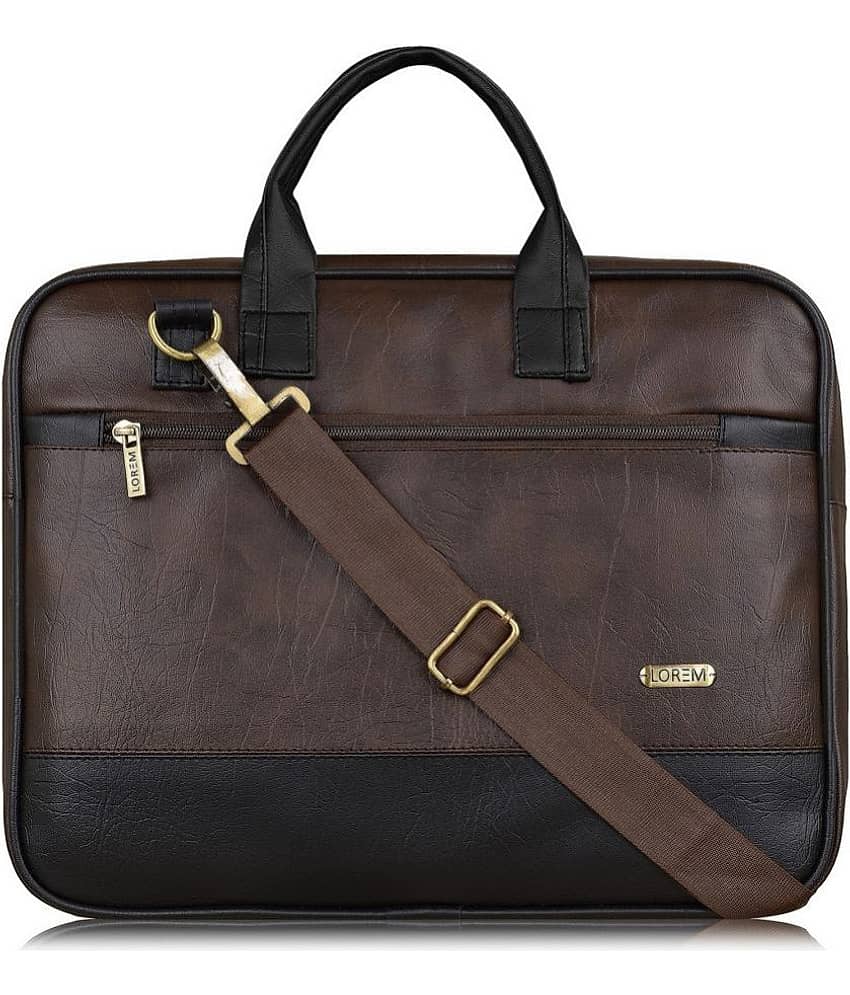 Lorem - Brown Colorblocked Messenger Bag