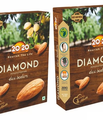 20-20 Dry Fruits Almond (Badam) 500 Gram each Pack of 2