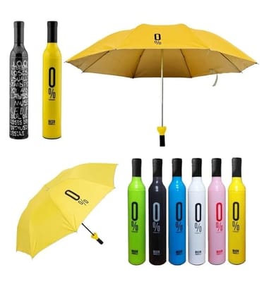 ZENOVISTA Wine Bottle Beautiful Travel Umbrella, Automatic, Strong, Durable, Hidden Folding Umbrella for Rain, Sun Light for 2 Persons for Adult Men Women, Fun Gift, Random Color