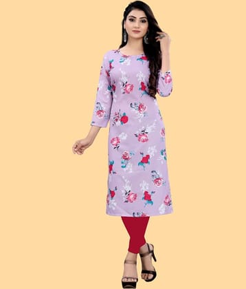 AK FASHION MALL Pack of 1 Crepe Printed Straight Women's Kurti - ( Multicolor )