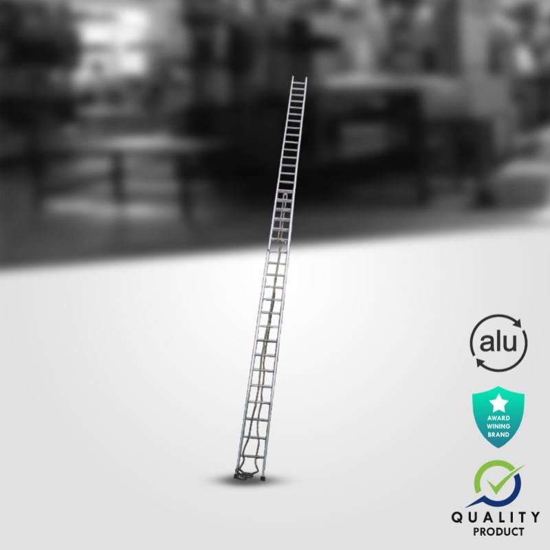 Aluminium Straight Wall Supporting Extendable Ladder (Model: K-7007, Height:  10ft + 10ft in Very Heavy)