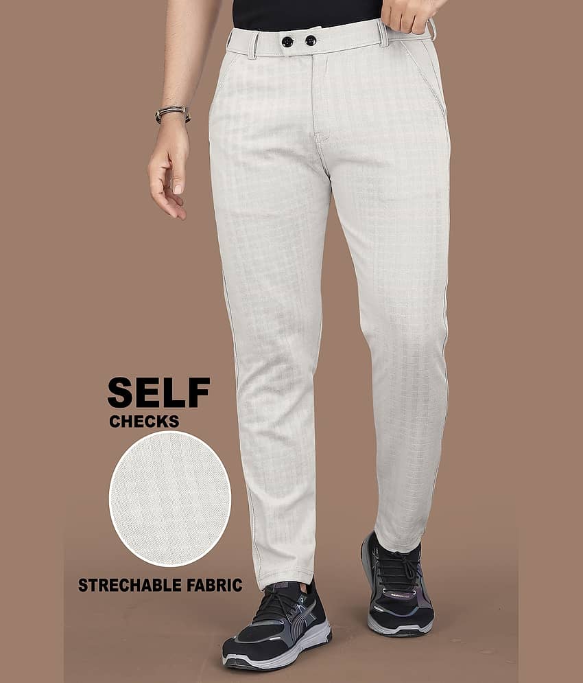 INDICLUB Regular Flat Men's Trouser - Cream ( Pack of 1 )