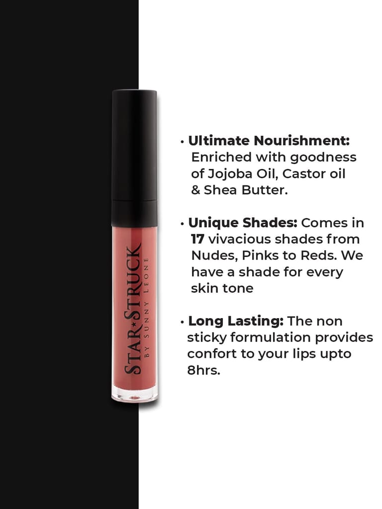 STARSTRUCK BY SUNNY LEONE Liquid Lip Gloss | Highly Pigmented, Clear Shine & Non-Sticky Formula