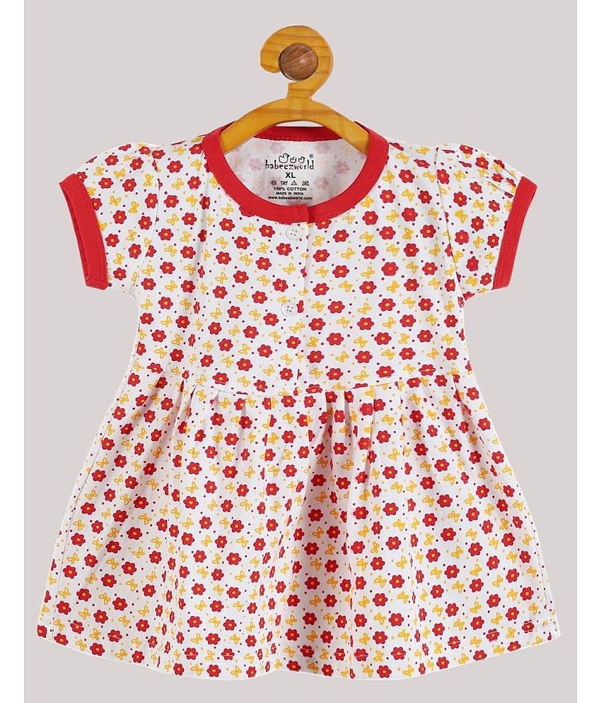 Babeezworld Pack of 1 Baby Girls Cotton Dress ( Red )