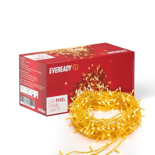 EVEREADY UTSAV 10-Meter LED Pixel Chain Lights, Warm White, Pack of 1