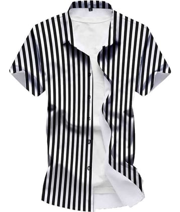 Eviqe Poly Cotton Slim Fit Solids Half Sleeves Men's Casual Shirt - Black ( Pack of 1 )