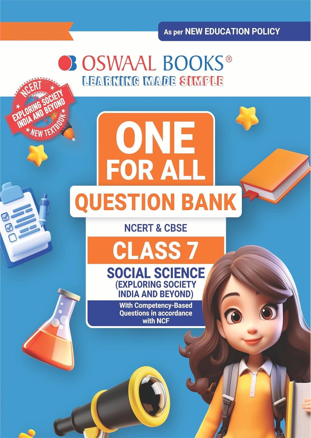 Oswaal One For All Question Bank NCERT & CBSE CLASS-7th Social Science (Exploring Society India and Beyond ) with competency focused based question in accordance with NCF 2025-2026 [Paperback] OSwaal publication