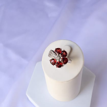 Flora Garnet Ring-US 8