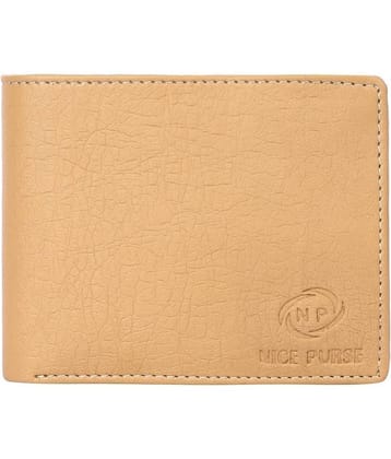 Nice Purse - Beige PU Men's Two Fold Wallet,Regular Wallet,Travel Wallet ( Pack of 1 )