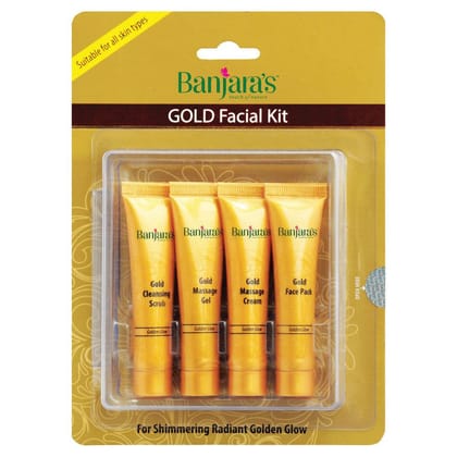 Banjara's Facial Kit, Gold, 60 gm - Set of 4