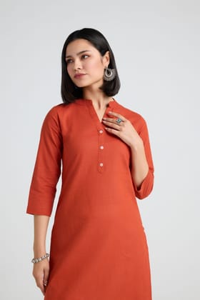 Aashi Linen Long Kurta-XS