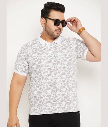 RELANE Pack of 1 Cotton Blend Regular Fit Printed Half Sleeves Men's Polo T Shirt ( White )