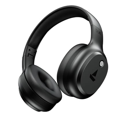 boAt Rockerz 421 (2025 Launch), 40Hrs Battery, Low Latency(40ms), 40mm Drivers, ENx Technology, Integrated Controls, v5.4 Bluetooth Headphones, Wireless Headphone with Mic (Black Sabre)