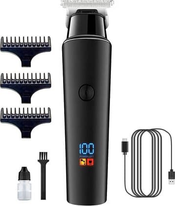 geemy LED DISPLAY Salon Multicolor Cordless Beard Trimmer With 60 minutes Runtime