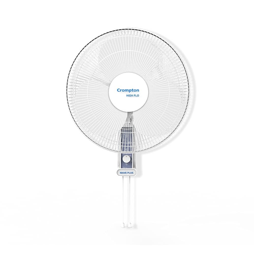 Crompton Wave Plus 400 mm wall Fan, Adjustable Height, Smooth Oscillation, Superior Air Delivery, 2 Year Warranty - White