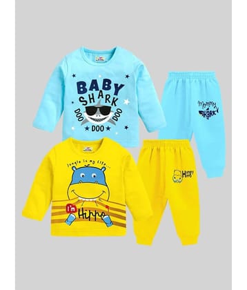 Kuchipoo Pack of 2 Boys Cotton Blend T-Shirt & Pants Set ( Multicolor )