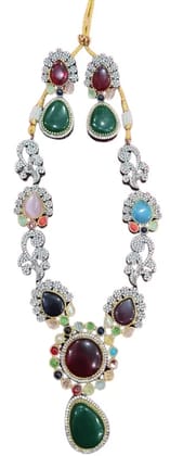 Elegant Diamond Necklace and Earrings Set