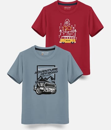 HELLCAT Pack of 1 Boys Cotton Blend T-Shirt ( Multi Color )