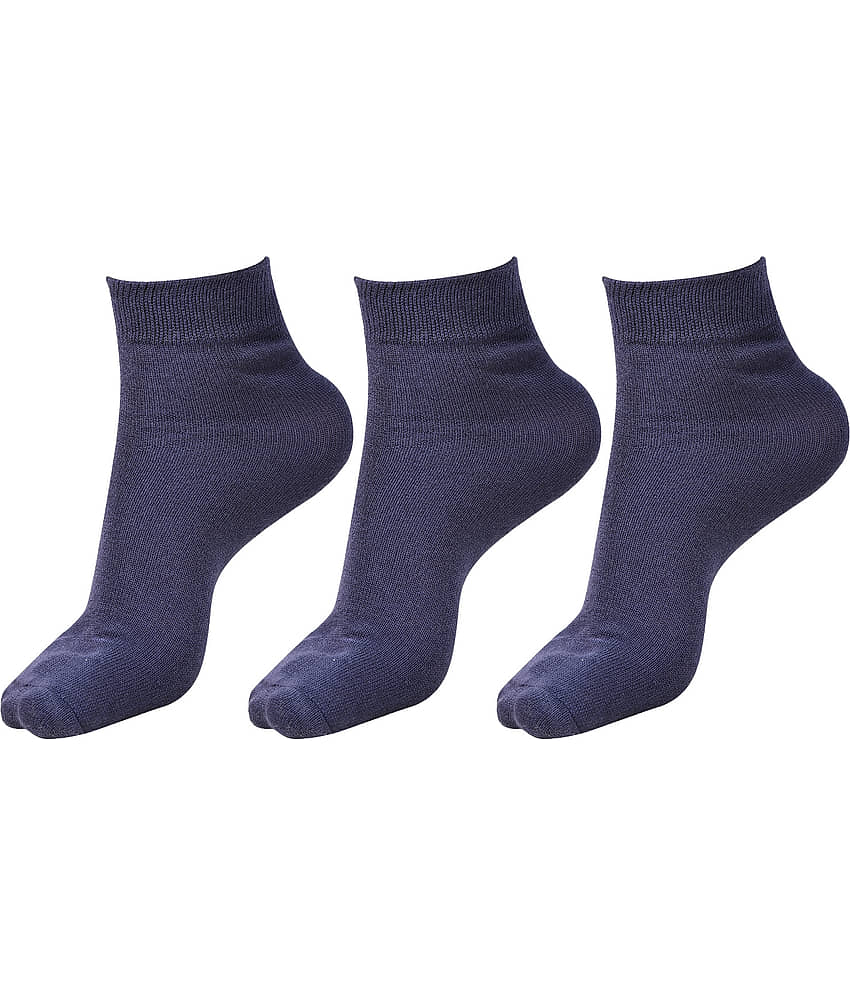 Dollar - Navy Cotton Boy's Ankle Length Socks ( Pack of 3 )