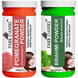 PARK DANIEL Pure & Natural Pomegranate Powder & Brahmi Powder Combo Pack of 2 Bottles of 100 gm (200 gm ) (200 ml)