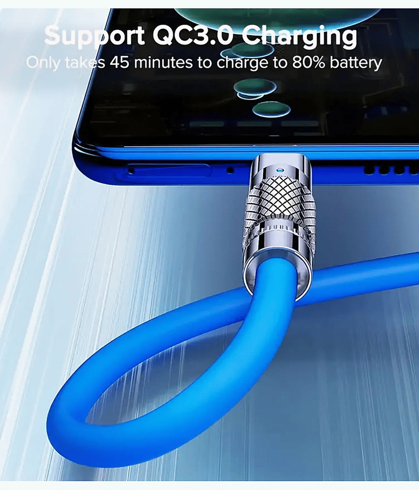 Heavy Duty Type-C Charging Cable | Fast Charge + Data Transfer | USB-A to Type-C  (Orange)