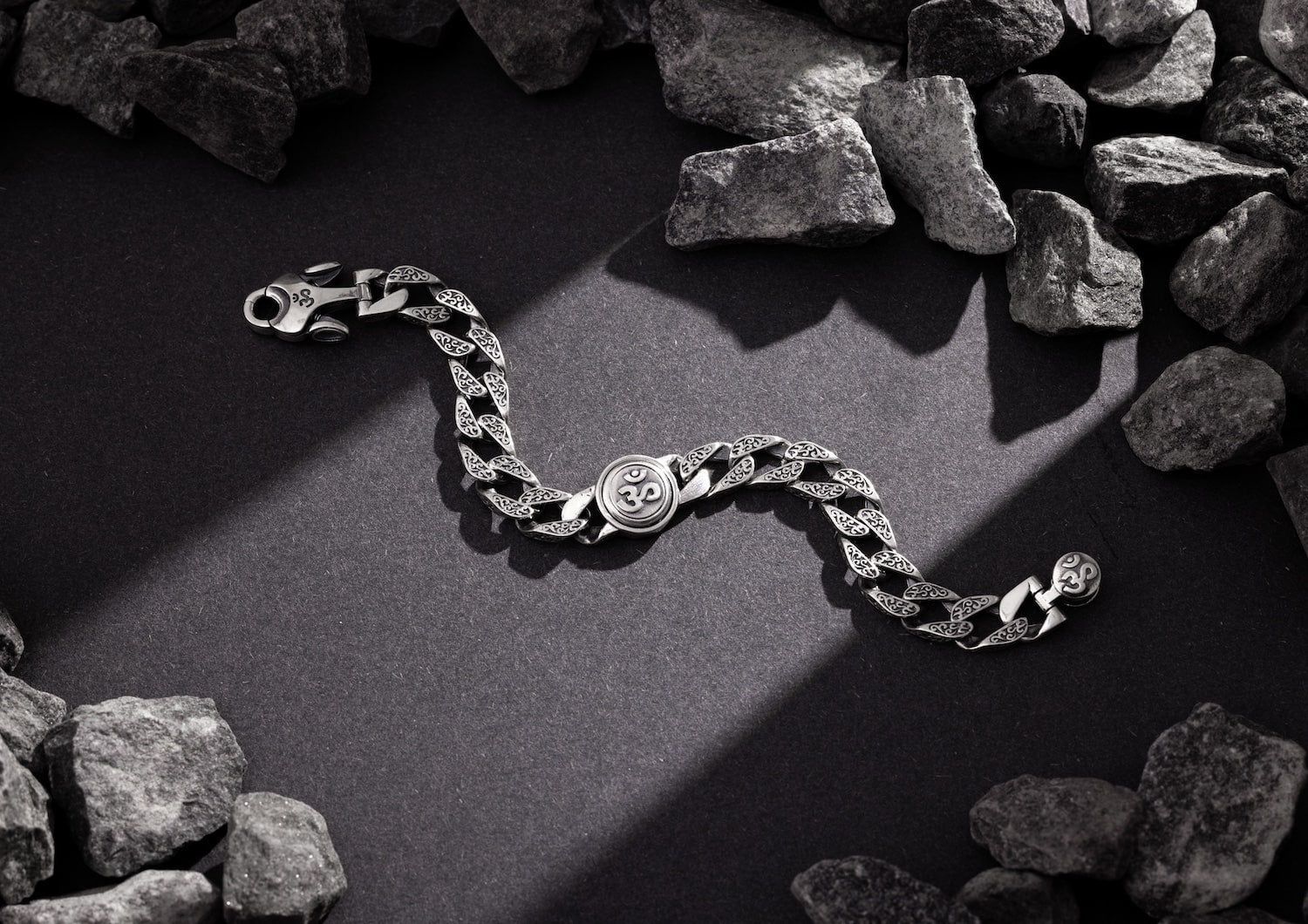 Rotating Om Cuban Bracelet