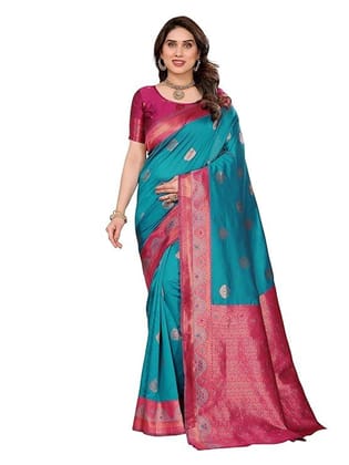 Fratona Women's Banarasi Soft Silk Saree