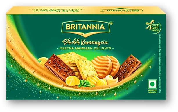 Britannia Shubh Kamnatein Meetha Namkeen Delights Assorted Biscuits 380.5g Unique
