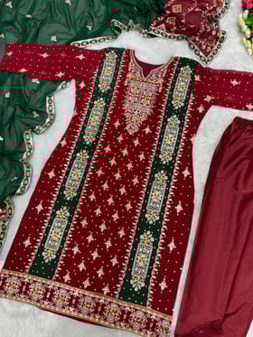 Party Wear Beautiful Top And Plazzo With Dupatta Party Wear Beautiful Top And Plazzo With Dupatta