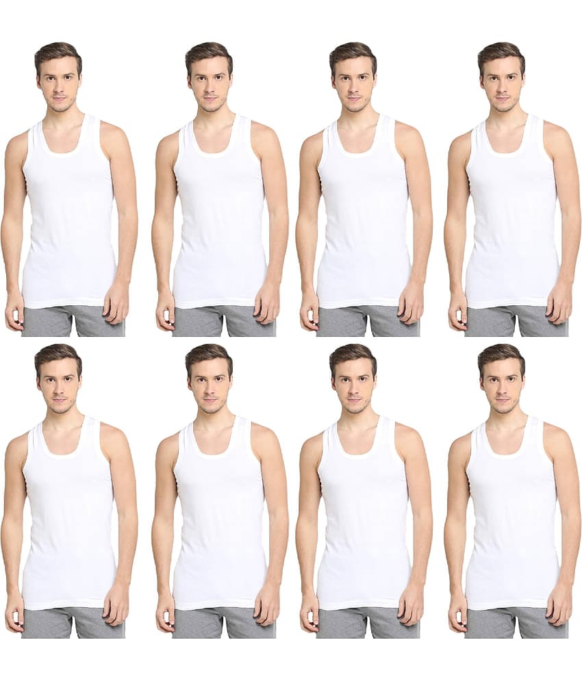 INNERO Pack of 8 Cotton Basic Vest For Men ( Multicolor8 )