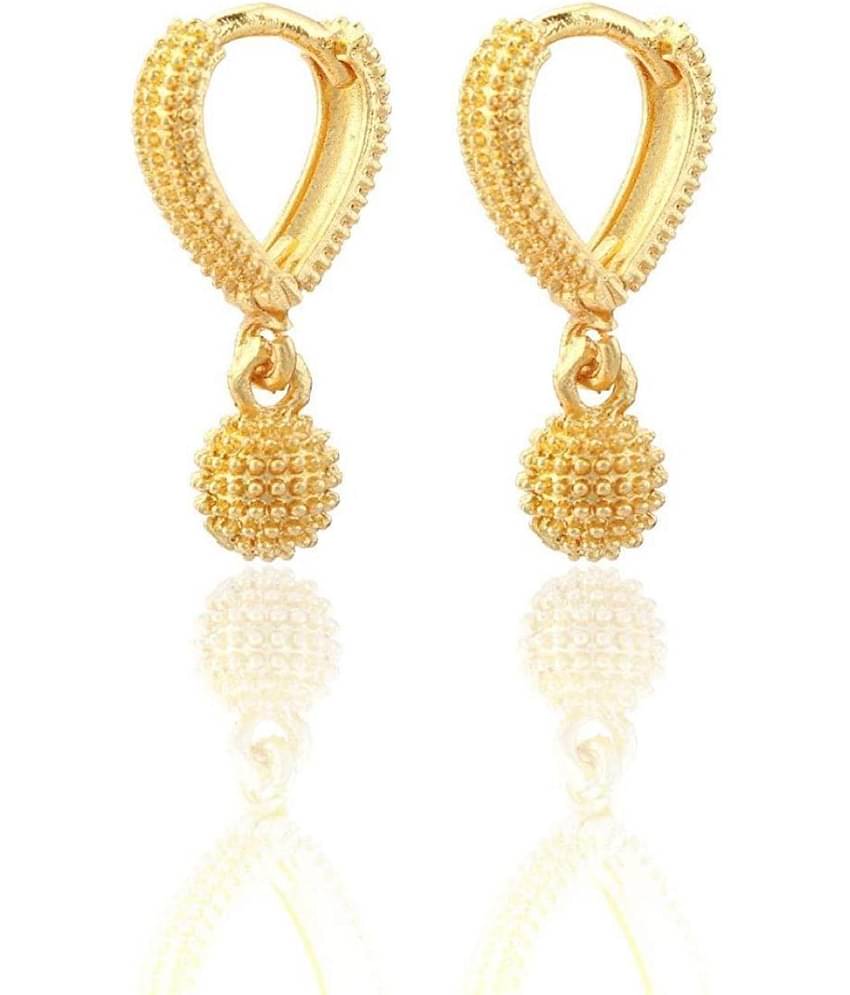 Jewar Mandi - Golden Hoops Earrings ( Pack of 1 )