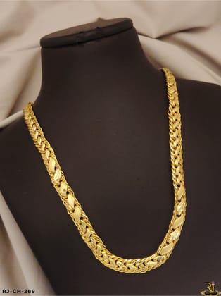 Luxurios Lotus Koyli Design Gold Plated Chain For Men's-CH-289