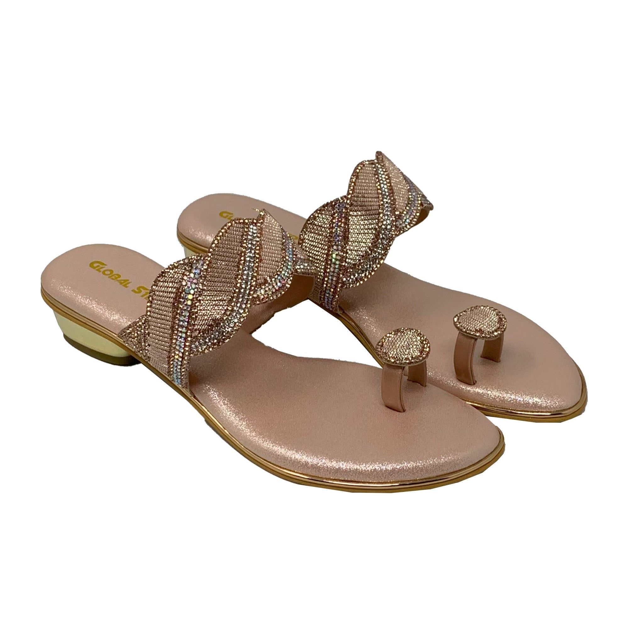 Rosé Radiance Heel Flats-Rose gold / 36