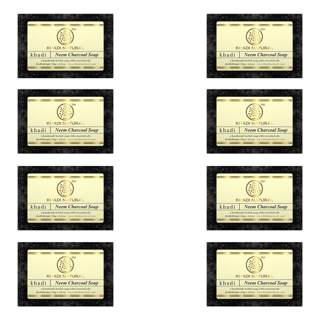 Khadi Natural Neem Charcoal Soap Combo Pack Of 8 – 125gm Each