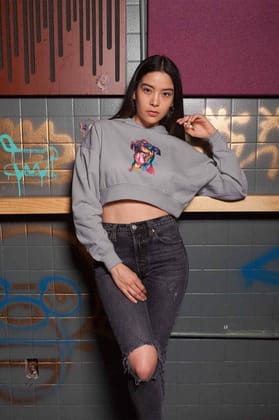 Crop Hoodie (Women) - Pawfectly Bright Hound (6 Colours)