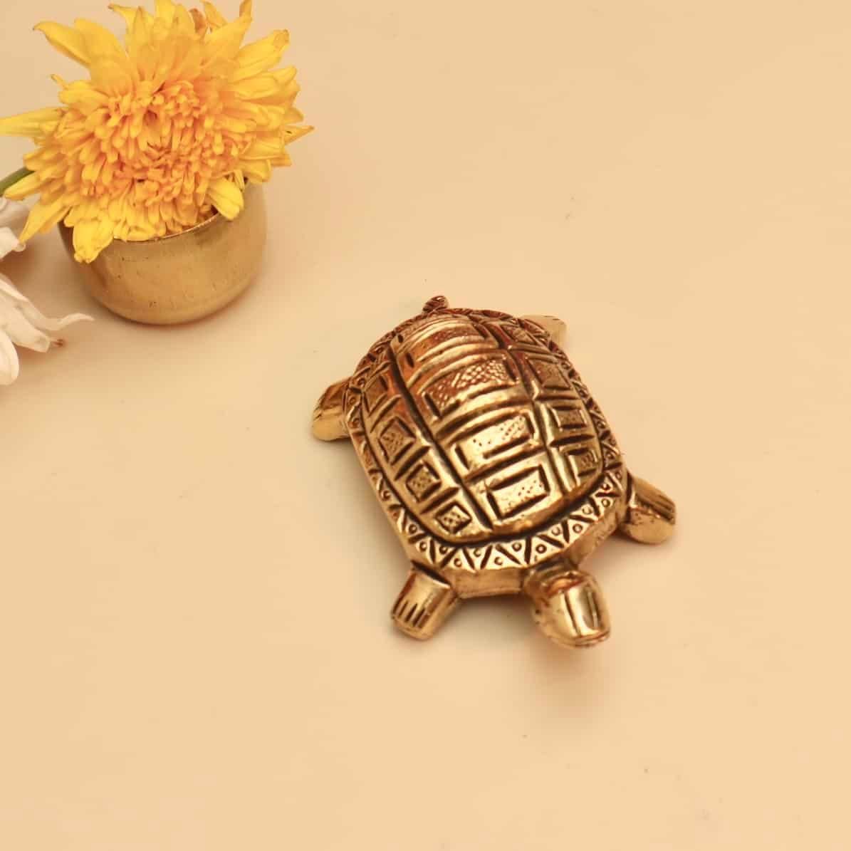 Brass Tortoise - 3 inch Length | Decorative Brass Tortoise for Vastu and Good Luck
