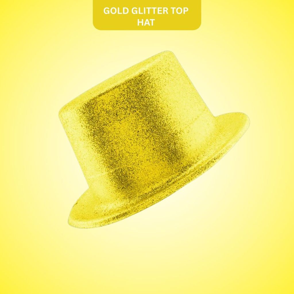 Glitter Top Hat Large Gold - Party and Festive Needs | Buy online on ZillyBuy