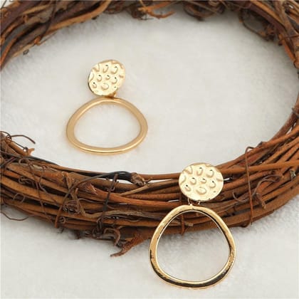 Gold Plated Hand Crafted Geometric Drop Earring- WER28