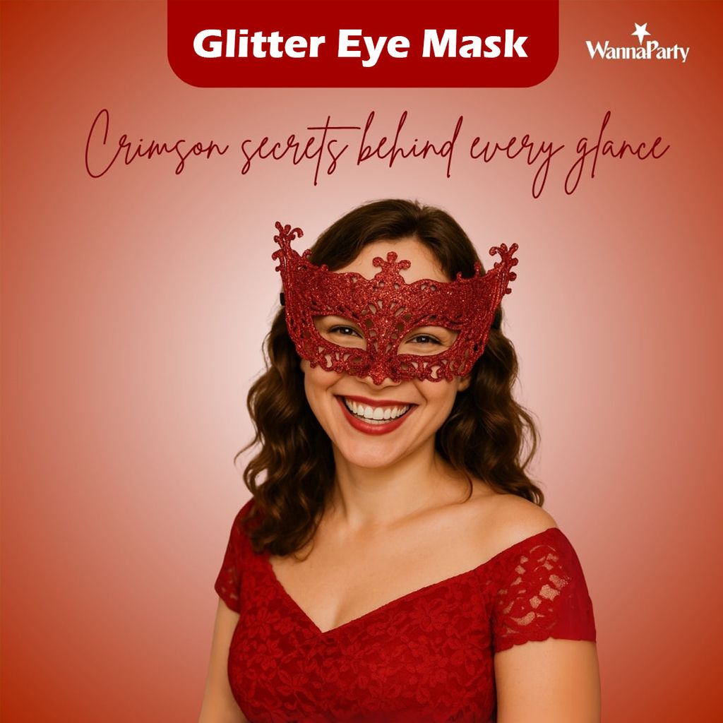 Glitter Fashion Eye Mask Red - 1PC