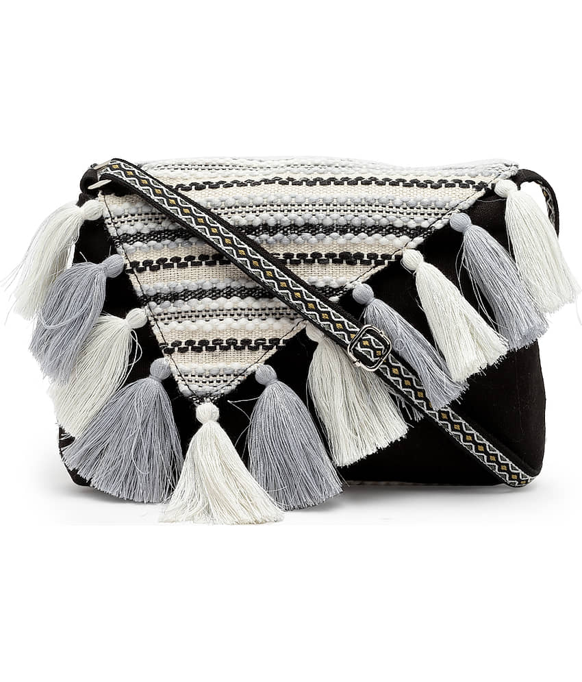 Anekaant - Black Cotton Sling Bag