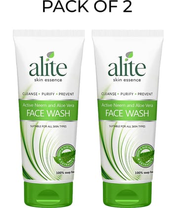 Alite Active Neem & Aloe Vera Anti Acne Face Wash Cleanser for Radiant Skin 70g ( Pack of 2 )