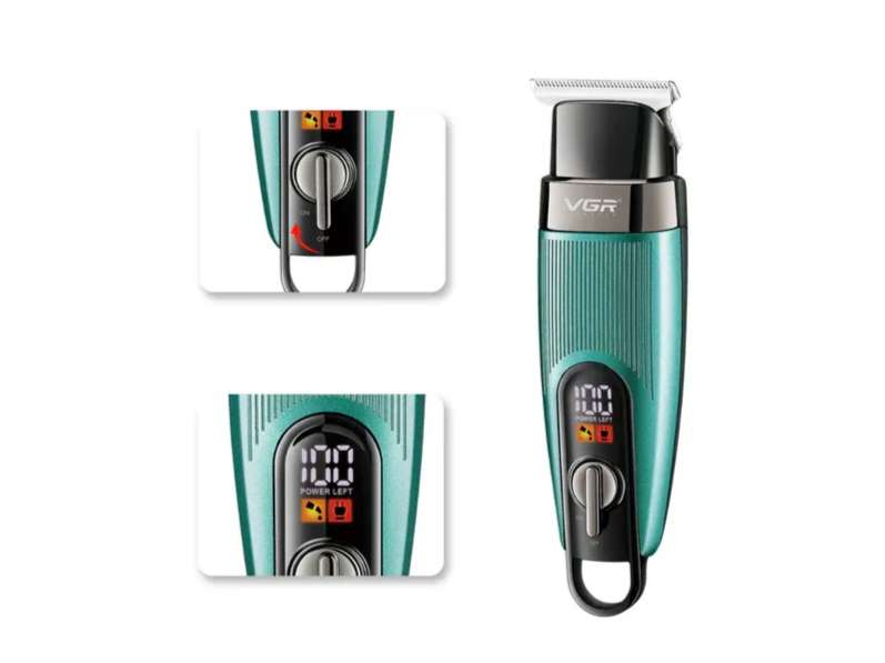 VGR V-975 Professional Cordless Hair Trimmer 120 min Runtime 5 Length Settings (Green, Black)